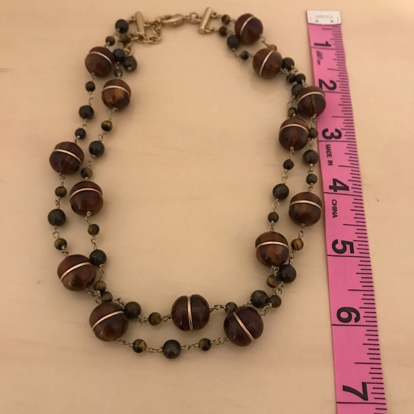 WHBM gold tone short necklace with tortoiseshell - Picture 5 of 6